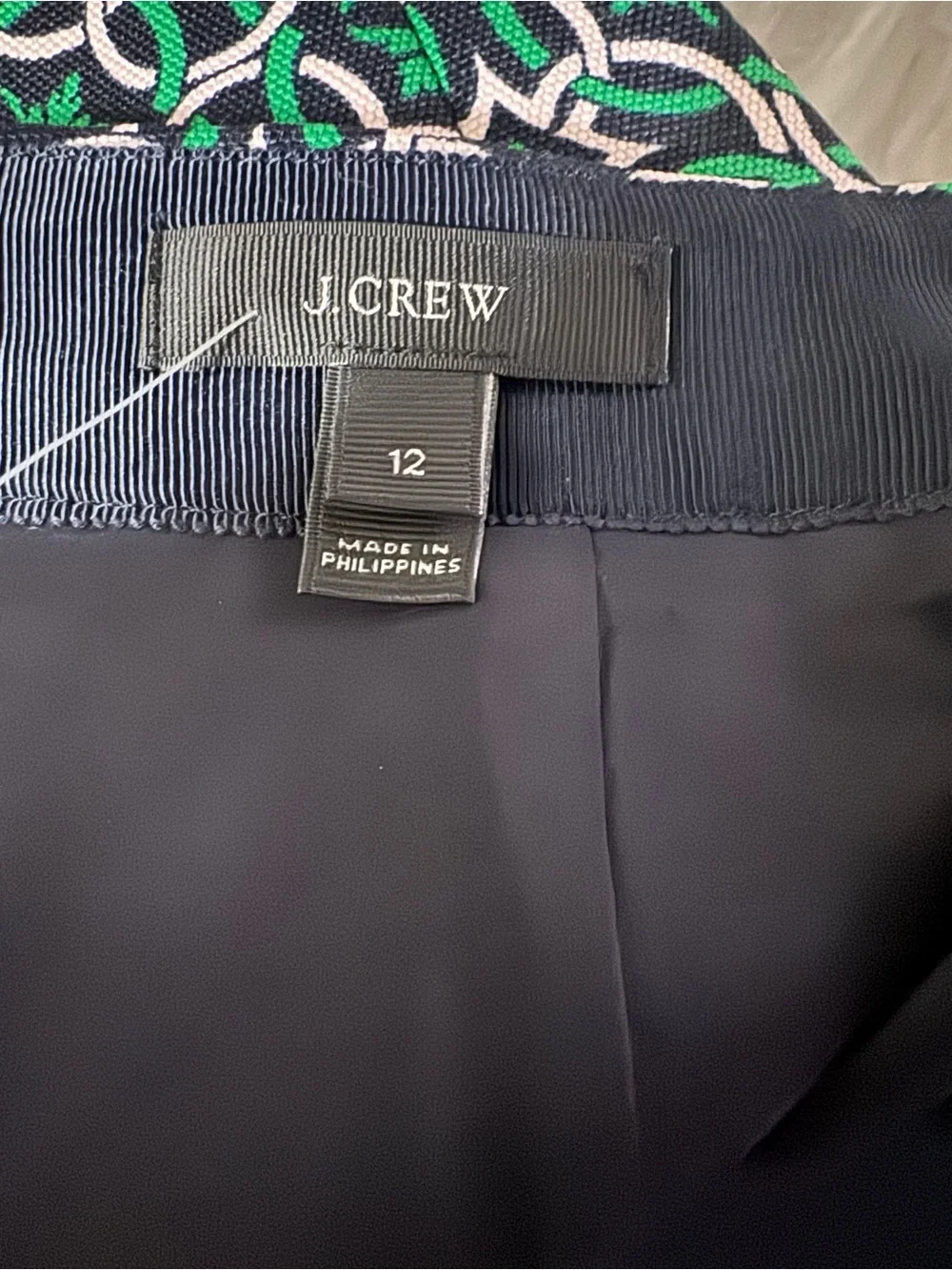 J. Crew Women’s Black and Teal Geometric Pencil Skirt Size 12